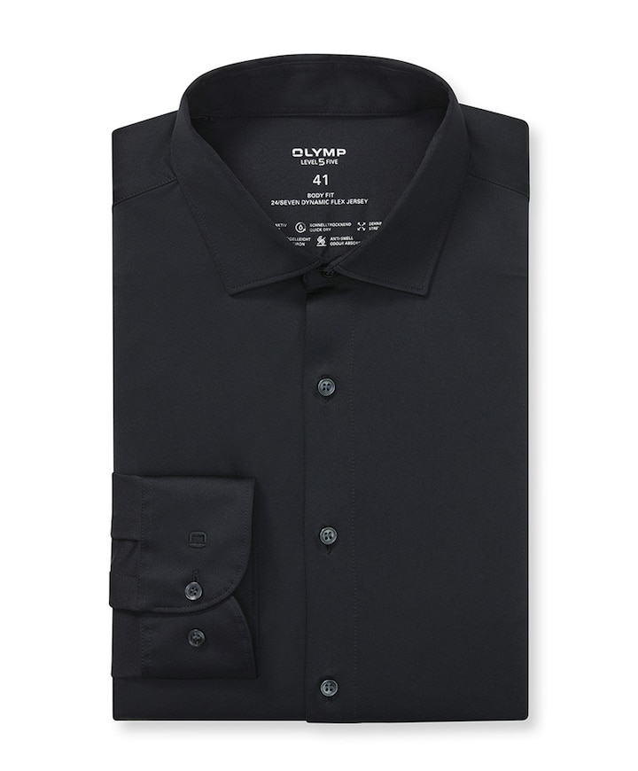 Heren overhemd lange mouw zwart