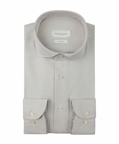 Heren overhemd lange mouw beige