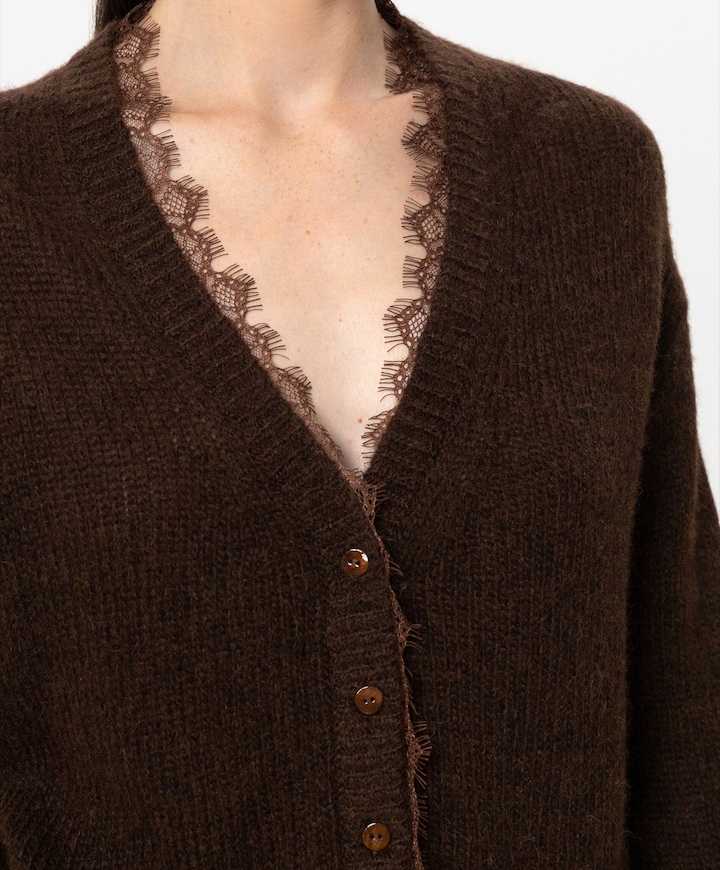 Dames vest bruin