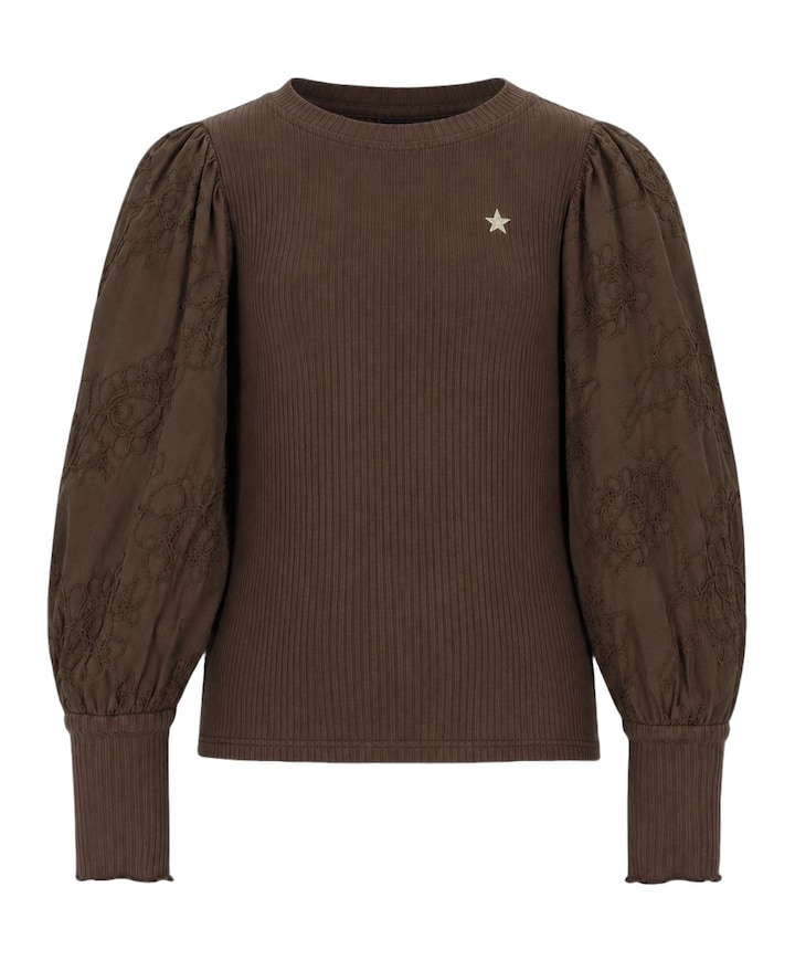 Meisjes longsleeve bruin