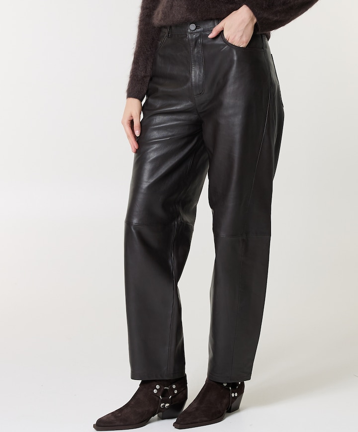 Fenne Leather dames broek bruin