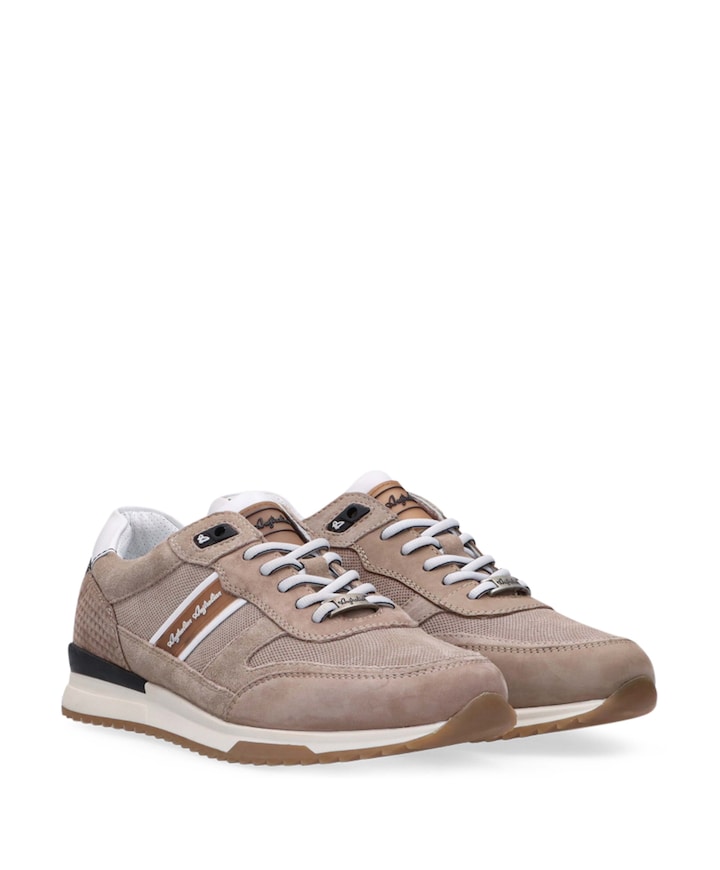 Filmon leather heren sneakers beige
