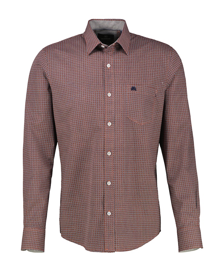Heren overhemd lange mouw rood