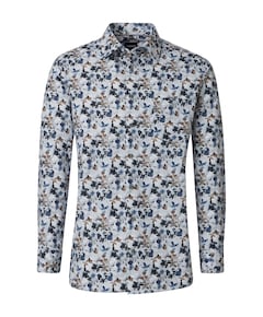Heren overhemd lange mouw blauw