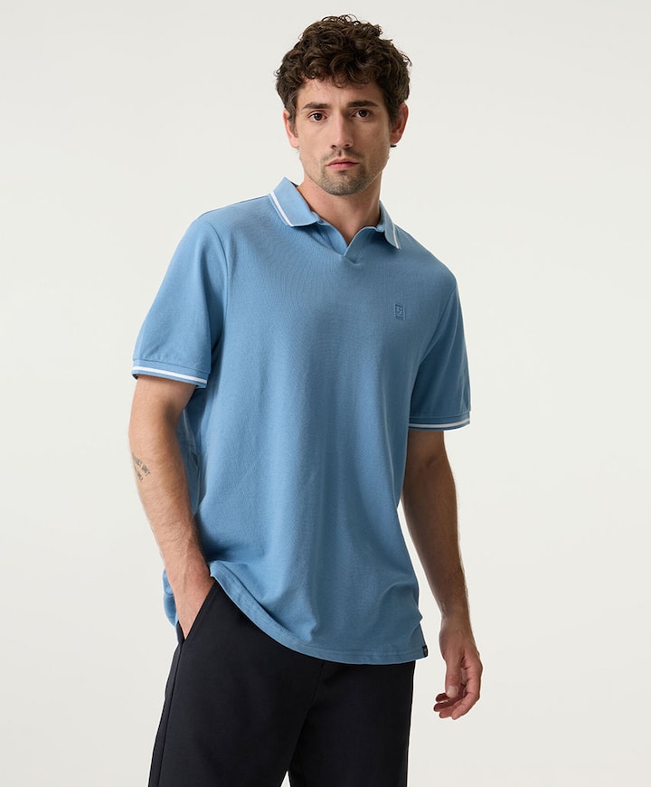 Heren polo blauw