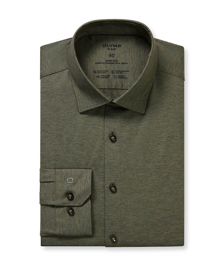 Heren overhemd lange mouw groen