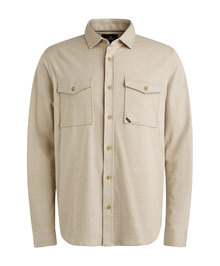 Overhemd lange mouw beige