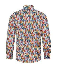 Heren overhemd lange mouw multicolor