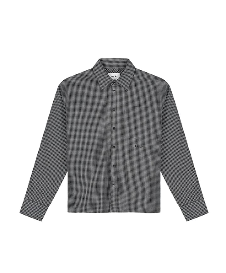 Heren overhemd lange mouw bruin