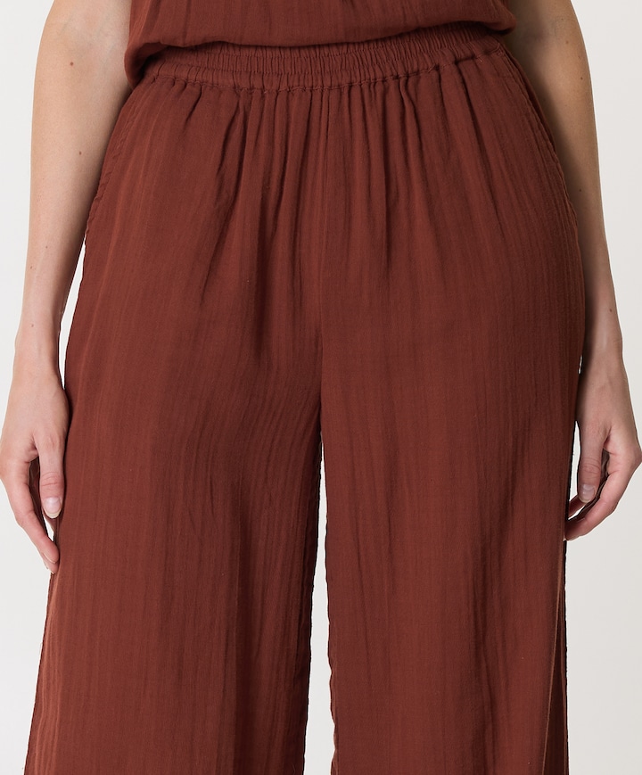 SLFANNIE HW WIDE B dames broek bordeaux