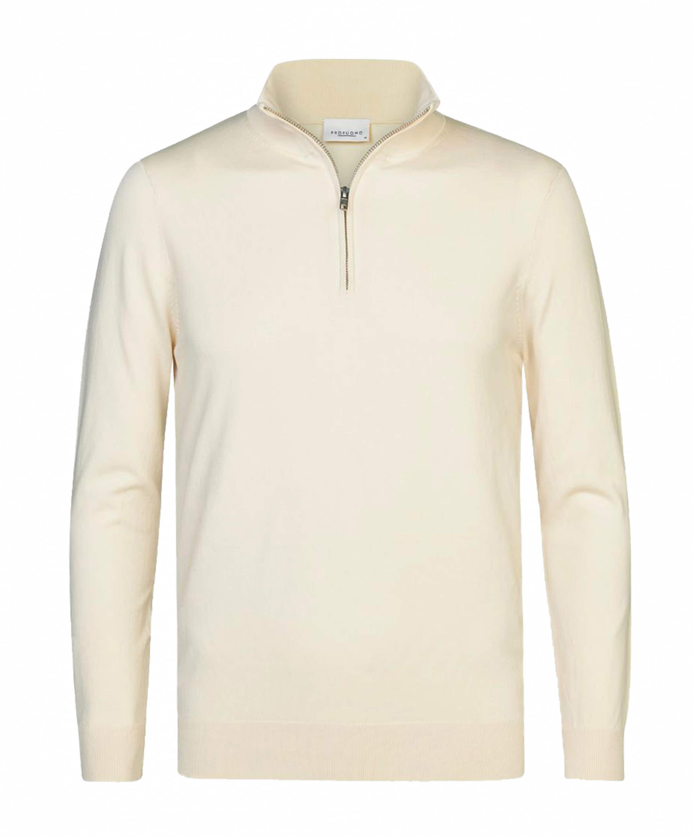 Trui met rits met rits ecru