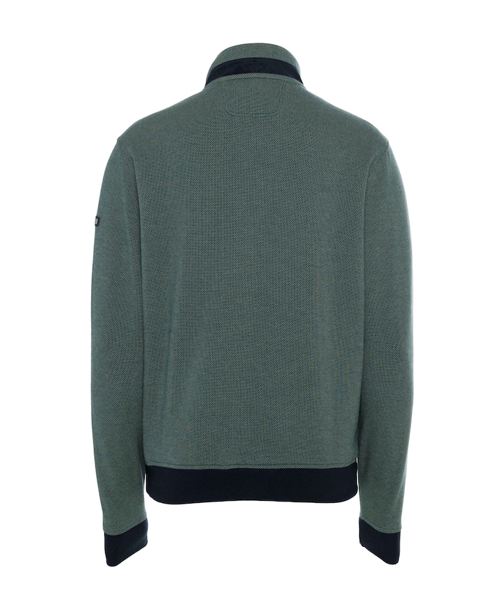 Heren trui met rits groen