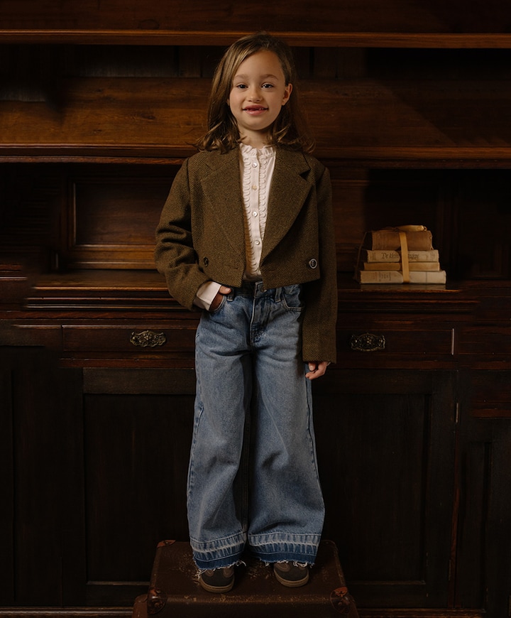 Meisjes blazer bruin