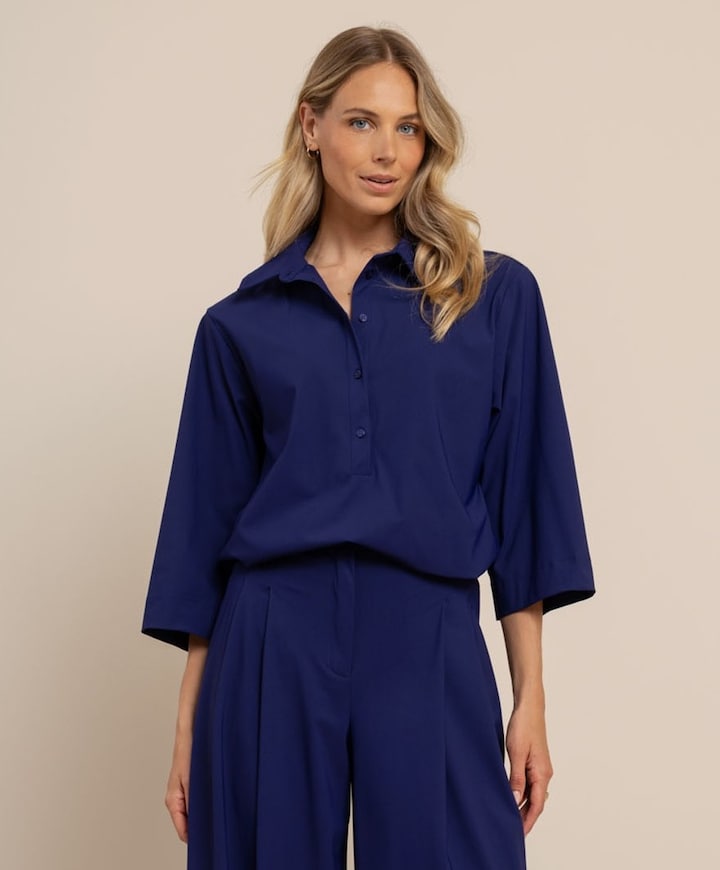 Dames blouse blauw