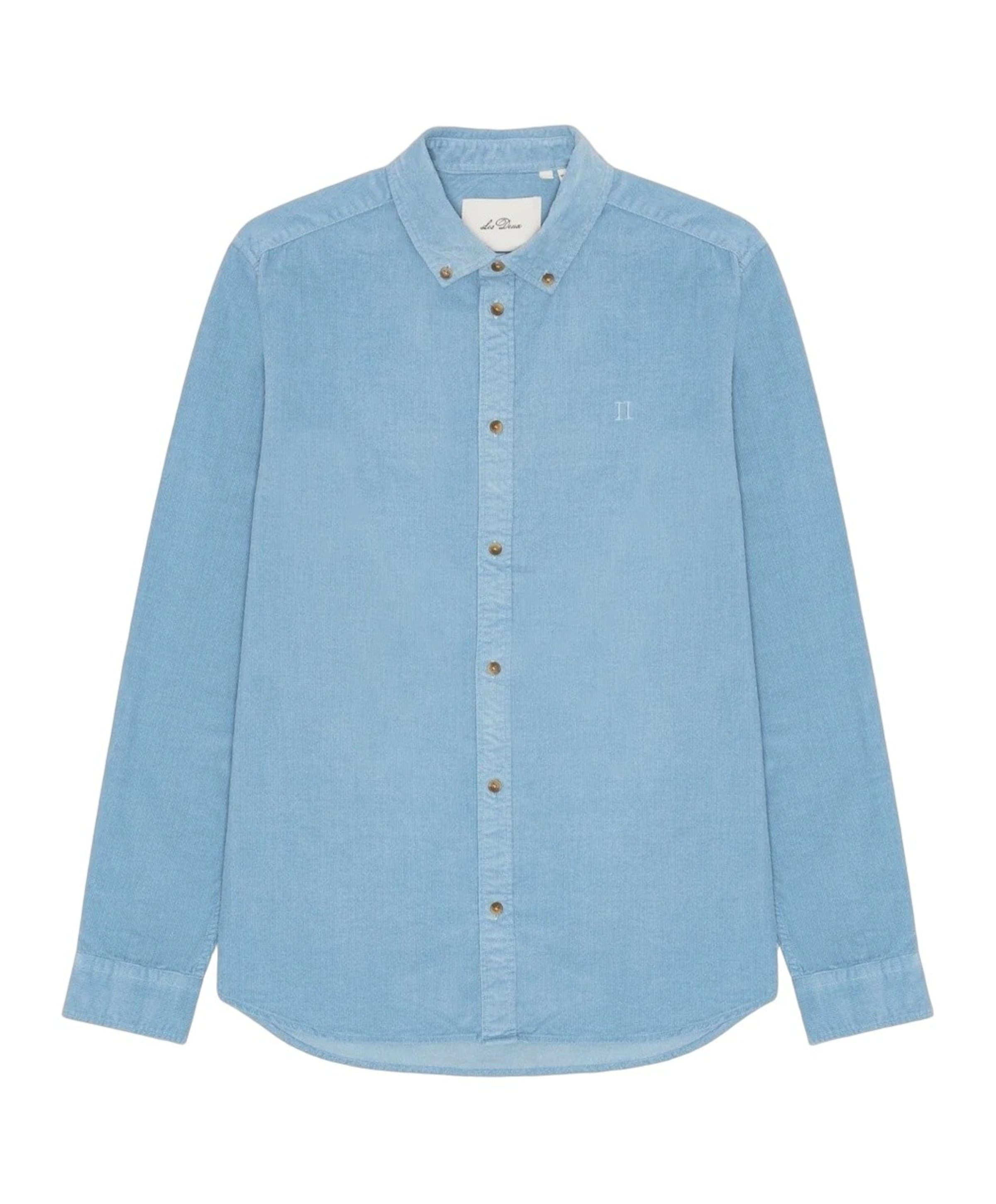 Heren overhemd lange mouw blauw