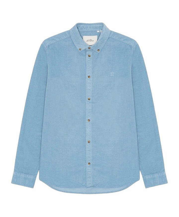 Heren overhemd lange mouw blauw