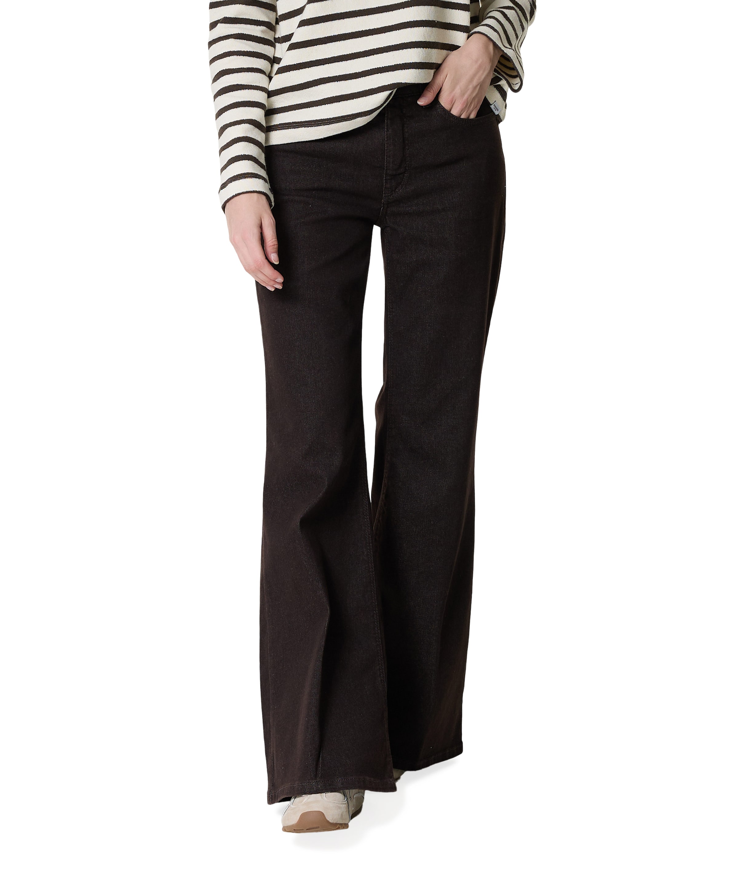 WIDE dames jeans bruin