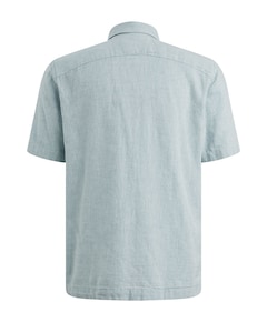 Heren overhemd korte mouw blauw