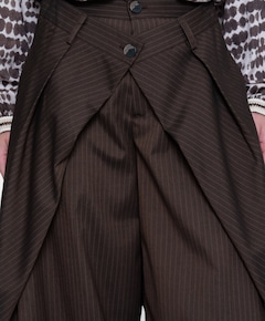 Pants baggy pinstripe dames broek bruin