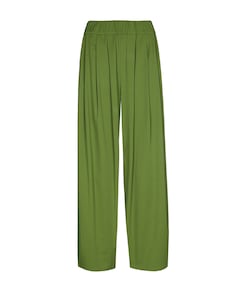 katoen effen plooi dames broek groen