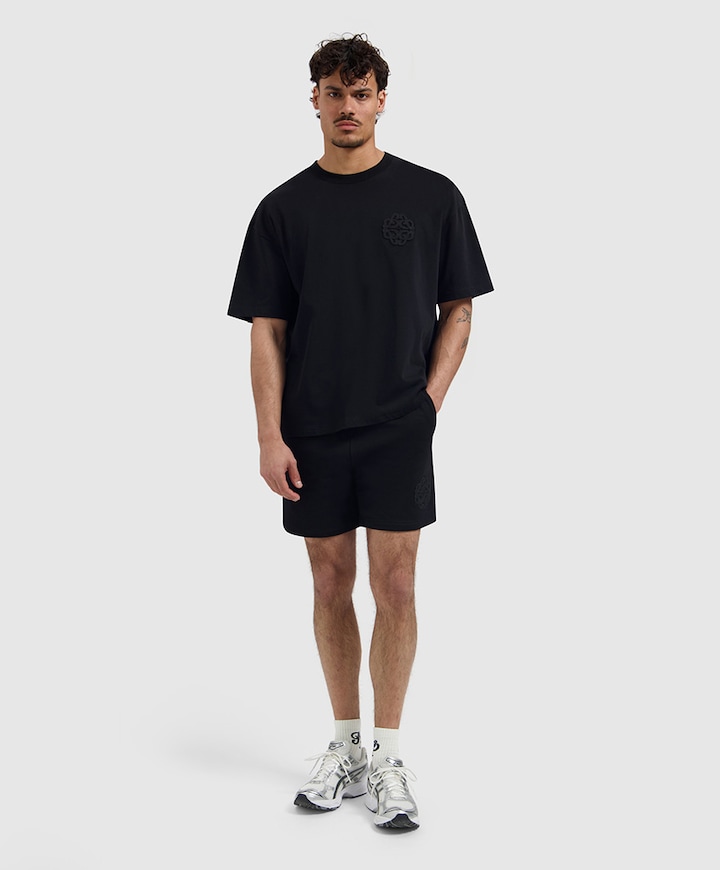 Emblem Sweat Shorts heren korte broek zwart