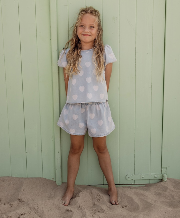 meisjes korte broek blauw