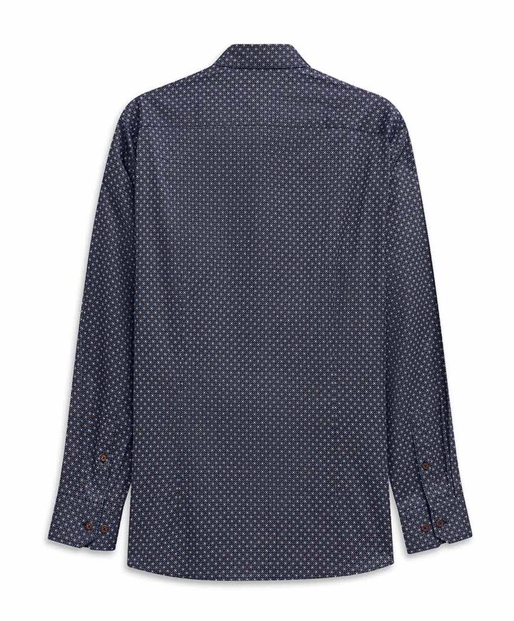 Heren overhemd lange mouw blauw