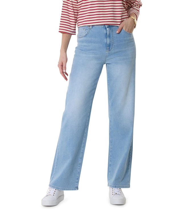 wide straight jeans blauw
