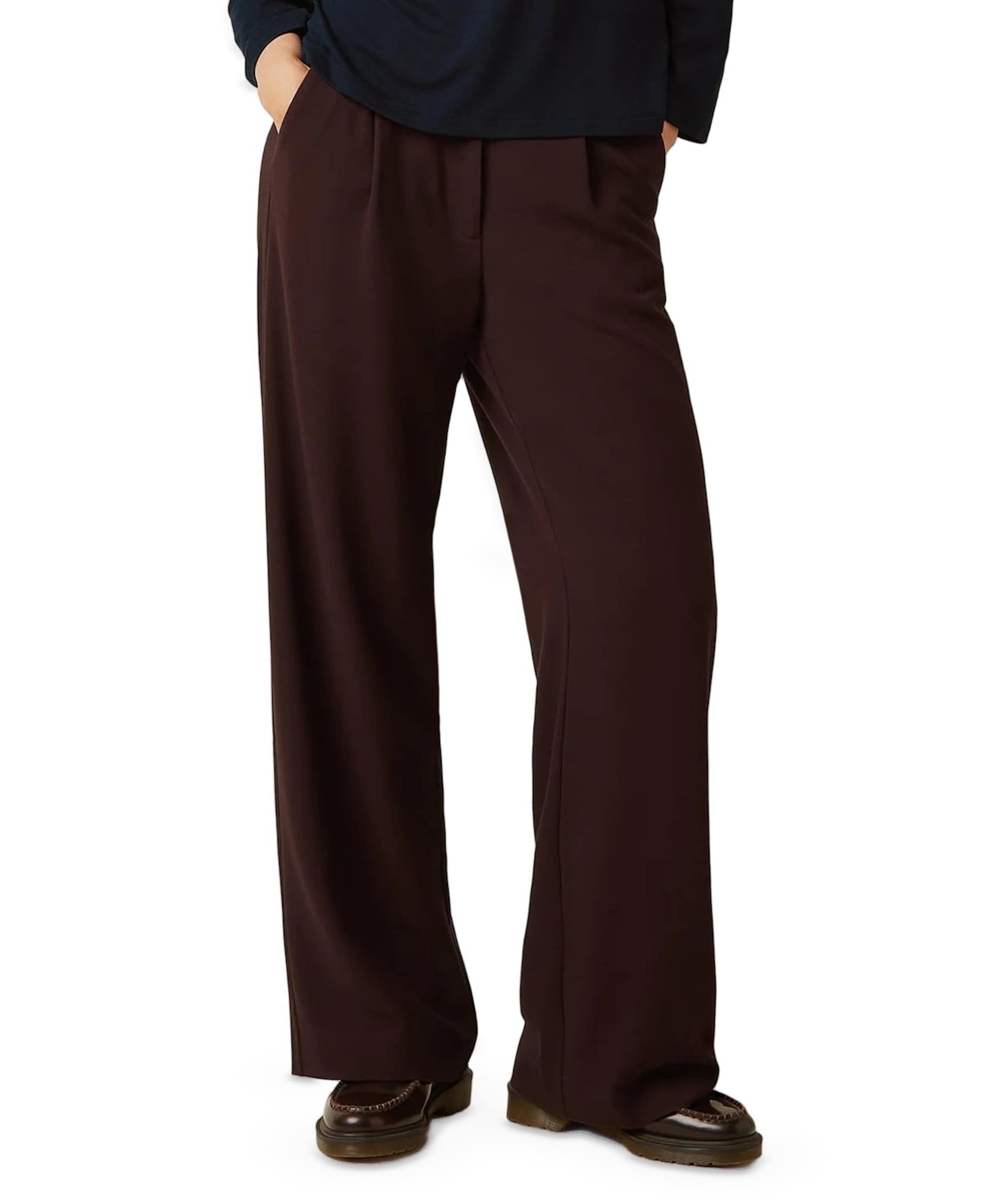 Lynn Woven Crepe dames broek bruin