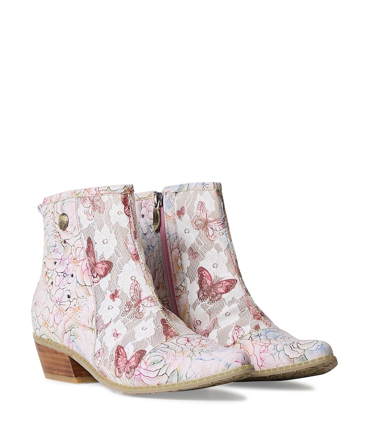 dames enkellaarzen roze