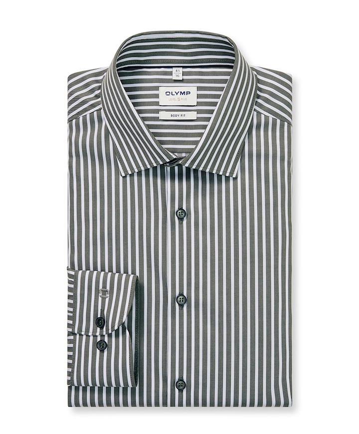 Heren overhemd lange mouw groen