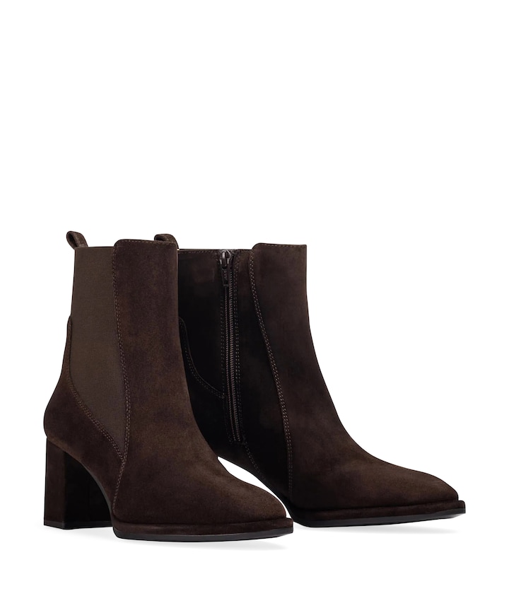 Luanco dames enkellaarzen bruin