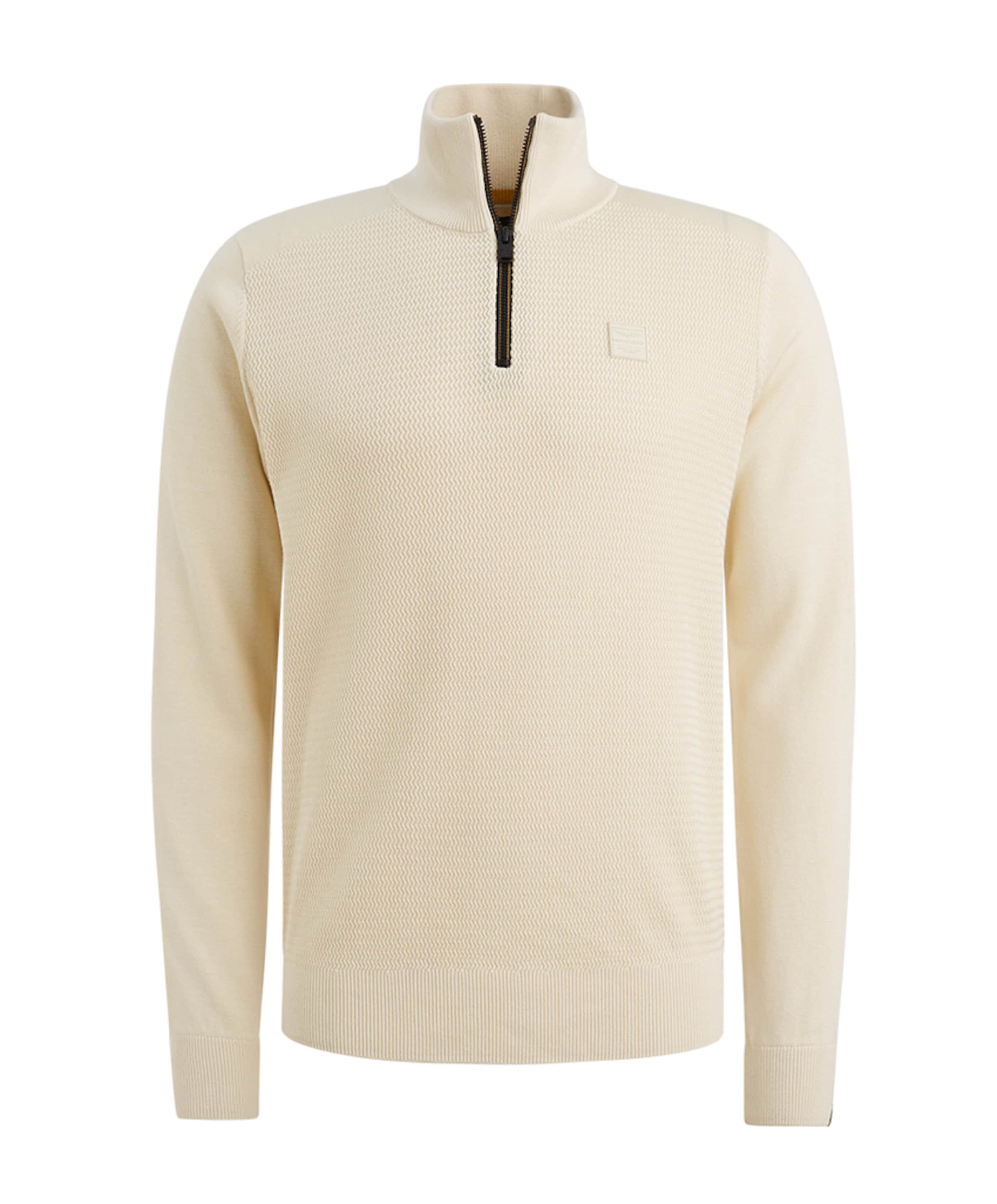 Heren trui met rits ecru