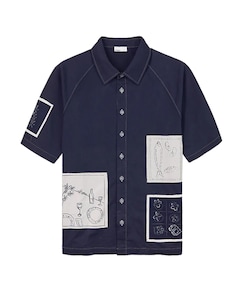 Heren overhemd korte mouw groen