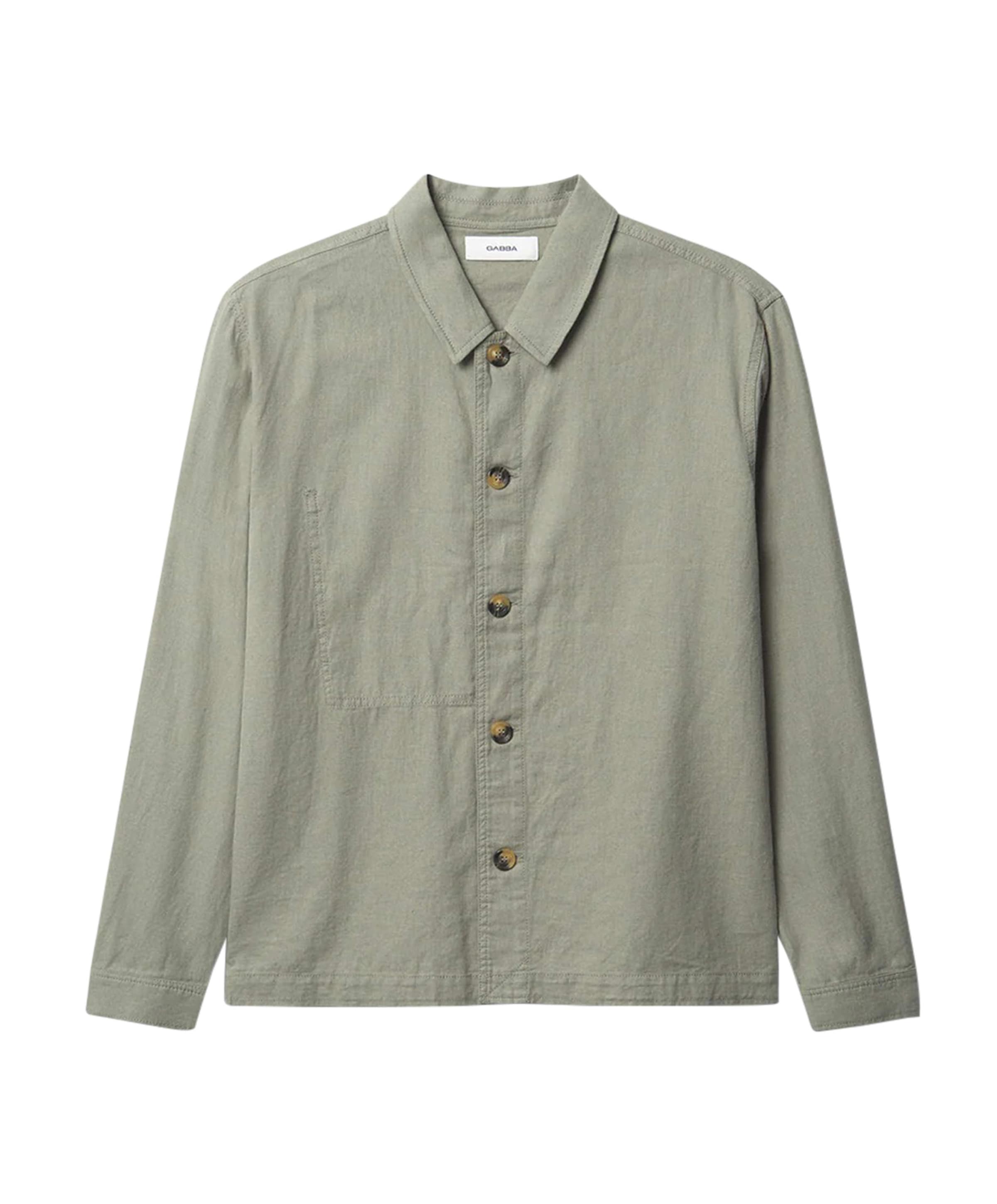 Heren overhemd lange mouw groen