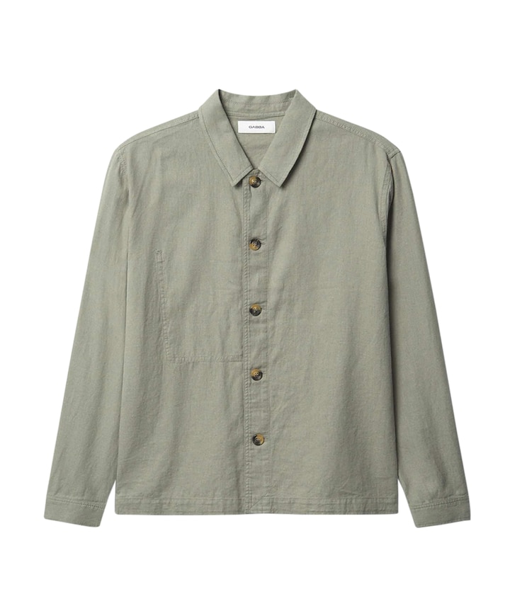 Heren overhemd lange mouw groen