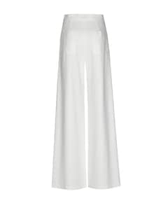 viscose mix effen plooi dames broek ecru