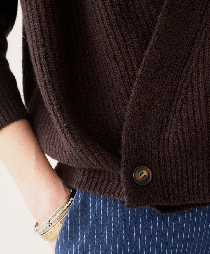 Dames vest bruin