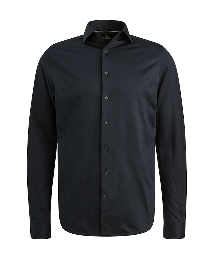 Heren overhemd lange mouw blauw