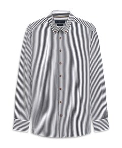 Heren overhemd lange mouw blauw