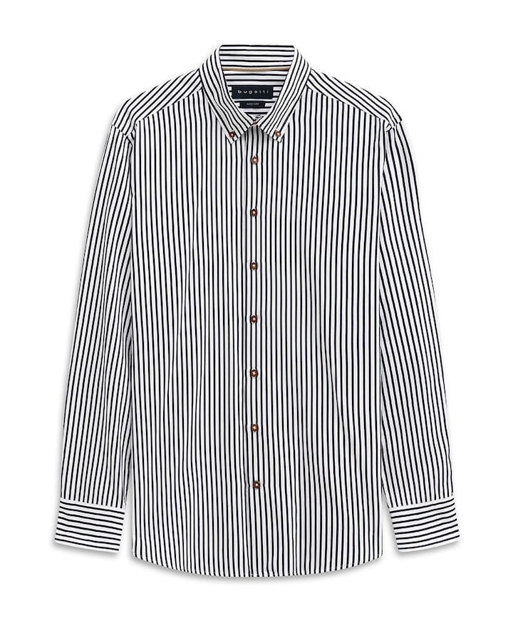 Heren overhemd lange mouw blauw