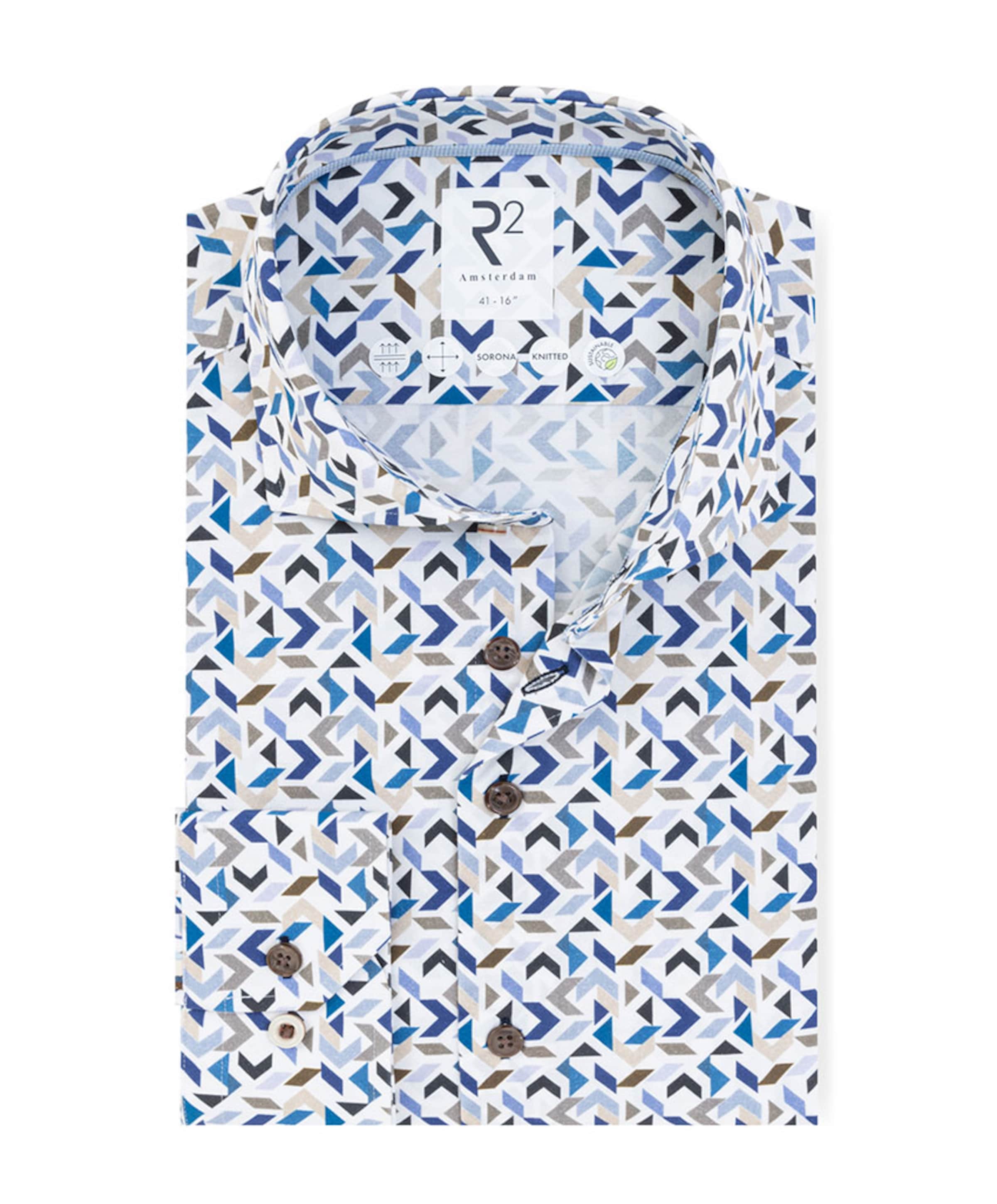 Heren overhemd lange mouw blauw