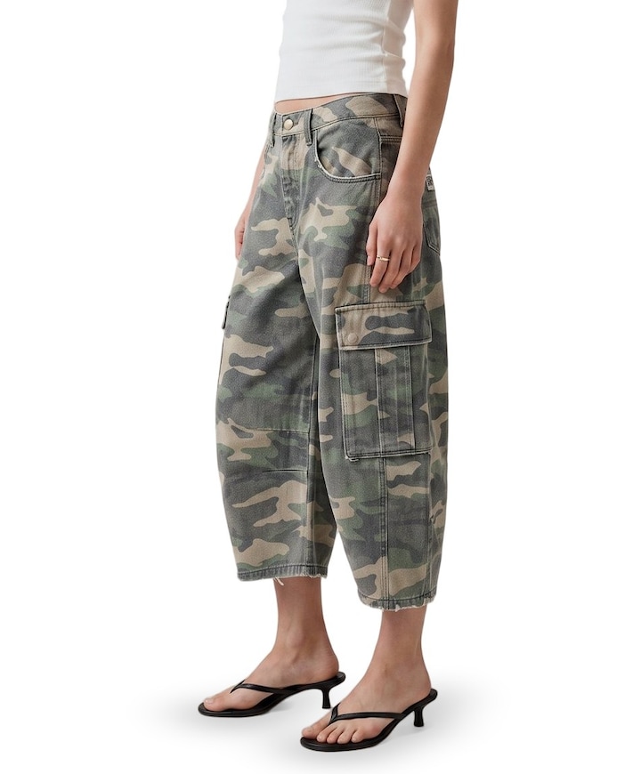 Aliana-Ber Cargo 8380 Earth camouflage dames jeans groen