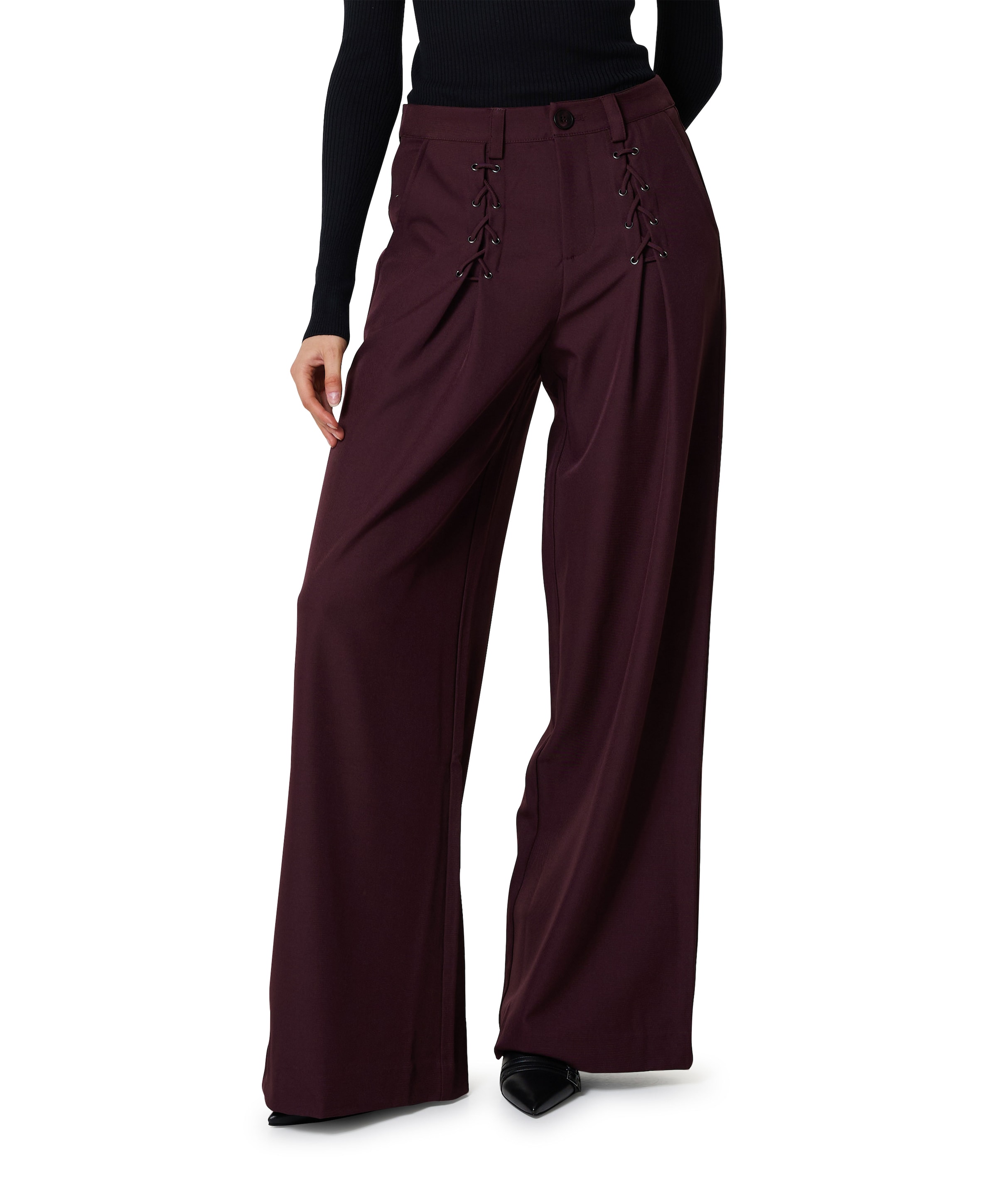 LunaCC Eyelet Wide LL broek bordeaux