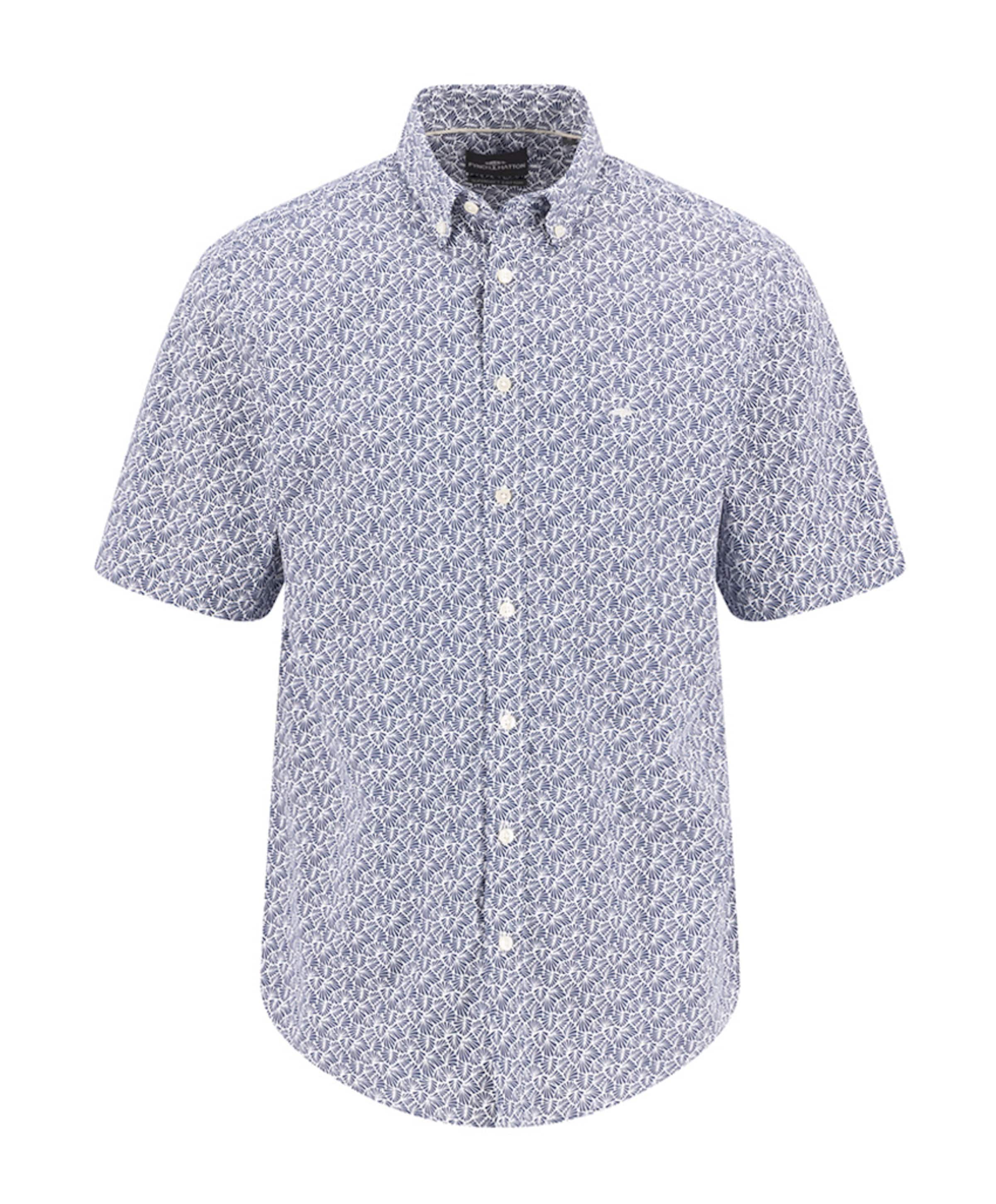 Heren overhemd korte mouw blauw