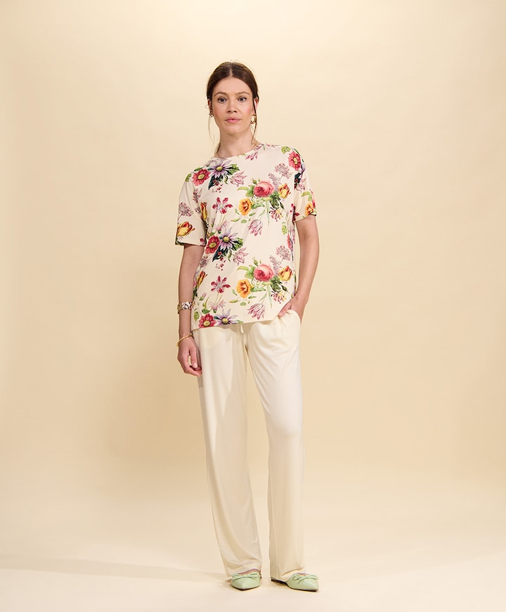 Dames pyjamatop ecru