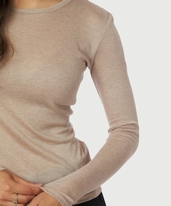 Dames longsleeve beige