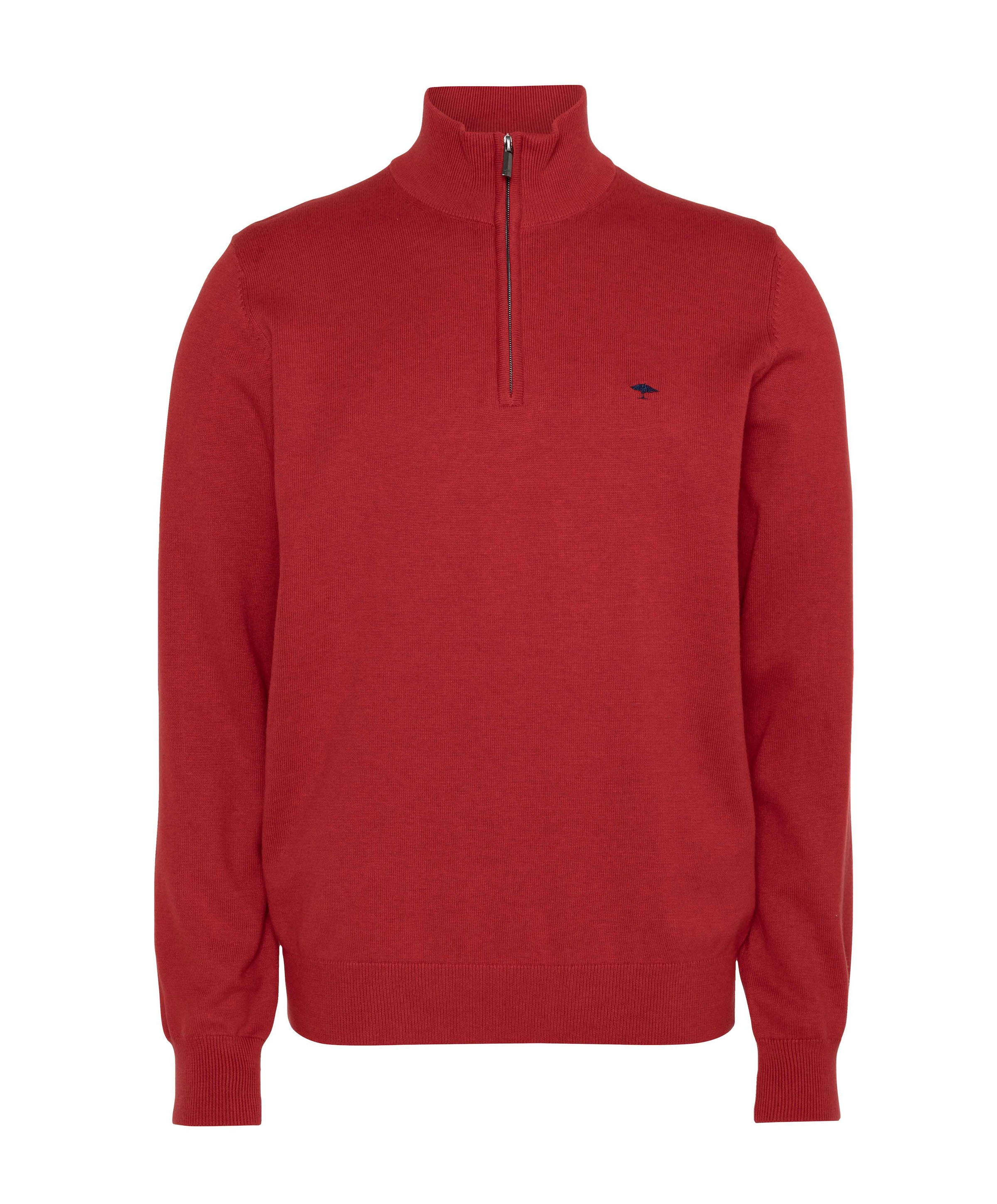 Heren trui met rits rood