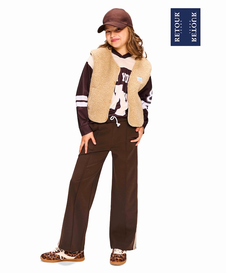Meisjes bodywarmer beige