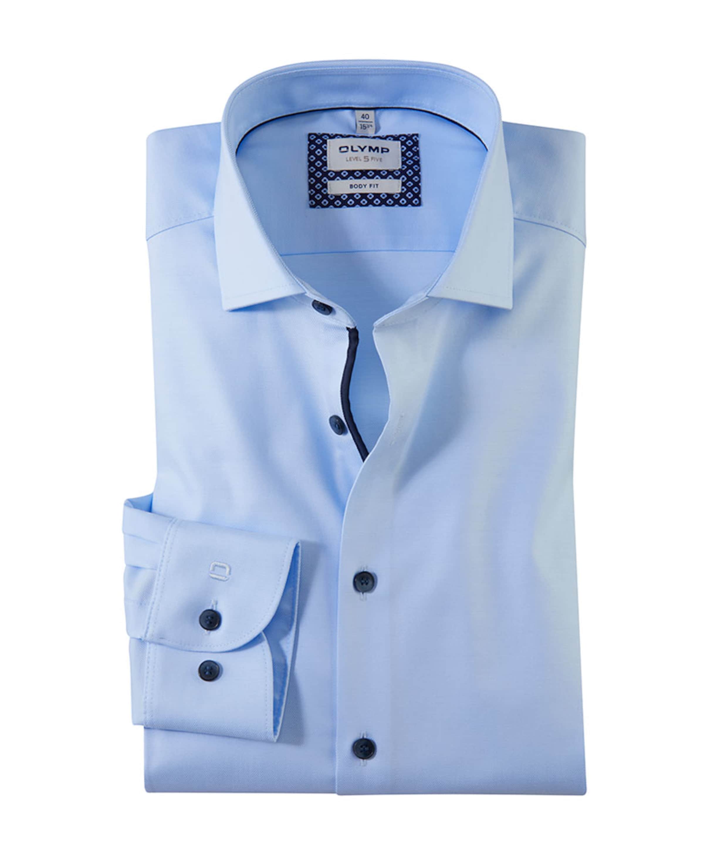 Heren overhemd lange mouw blauw